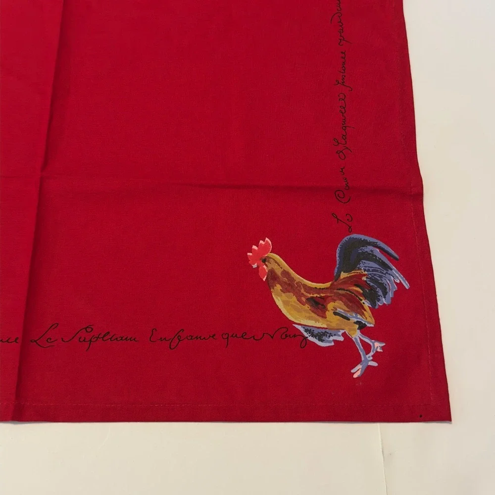 Williams Sonoma Red Rooster French Country Cotton Napkins Set of 4 Square 20